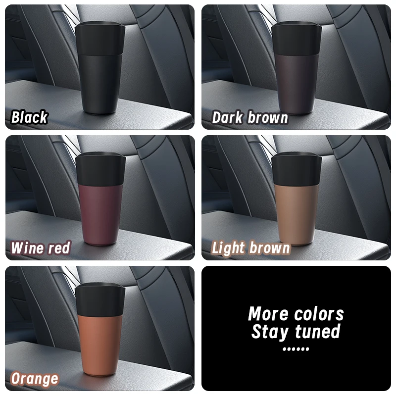 Mini Colorful Leather Car Trash Can Car Dust Storage Container Waterproof Garbage Bin Storage Box Accessories Versatile For Car Trash Can