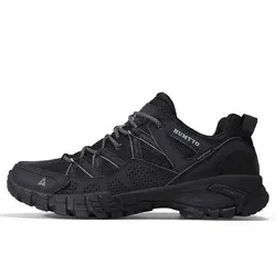 Breathable Men's Luxury Hiking and Climbing Sneakers - 43 (Black)