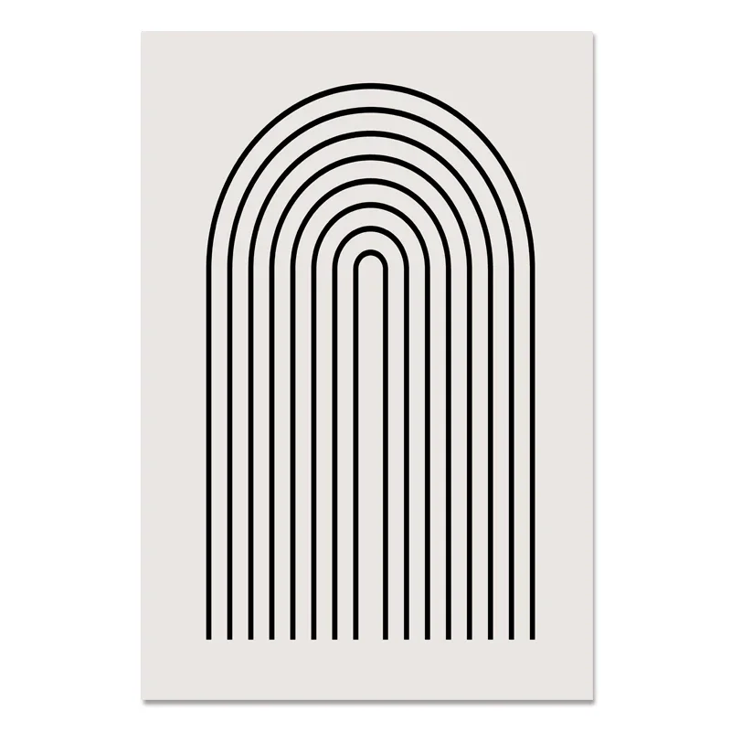 thumbnail image 1 of Póster bohemio en blanco y negro, pintura en lienzo geométrica abstracta moderna, arte de pared nórdico para sala de estar, decoración del hogar, 1 of 5