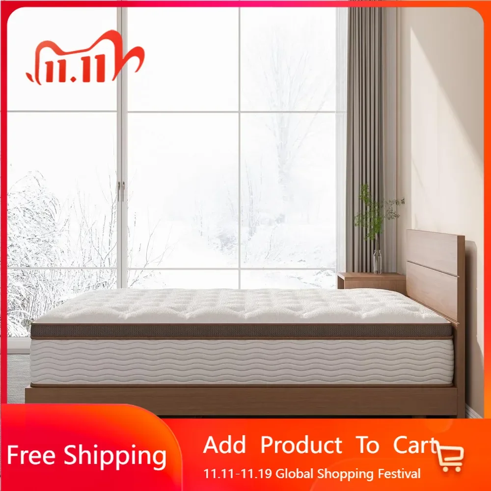 Queen Mattress, 6-Layer Design for Back Pain Relief, Bed in Box, Fiberglass Free, CertiPUR-US Certified, 14 Inch Plush Mattress