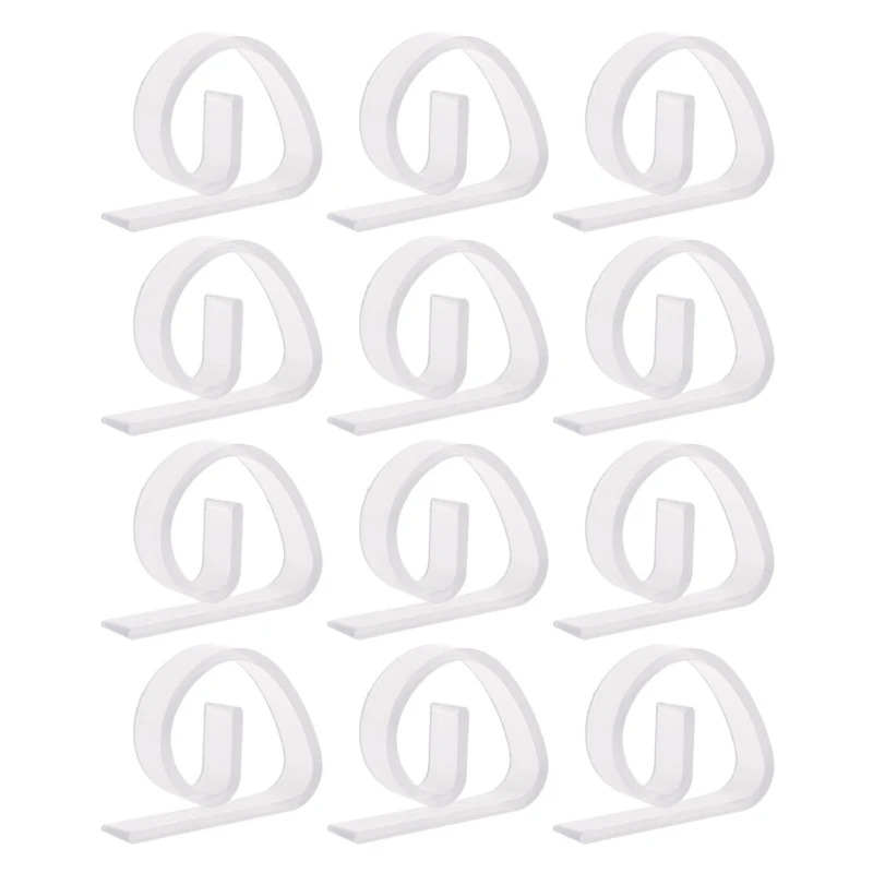 12Pcs Plastic Clear Tablecloth Table Cover Clips Holder Clamp Party