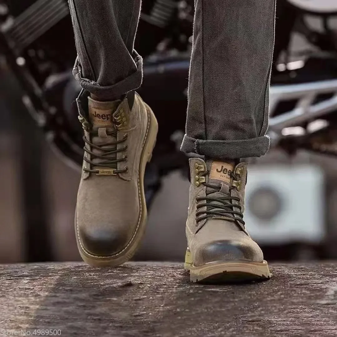 jeep Martin boots men's autumn British style high top boots