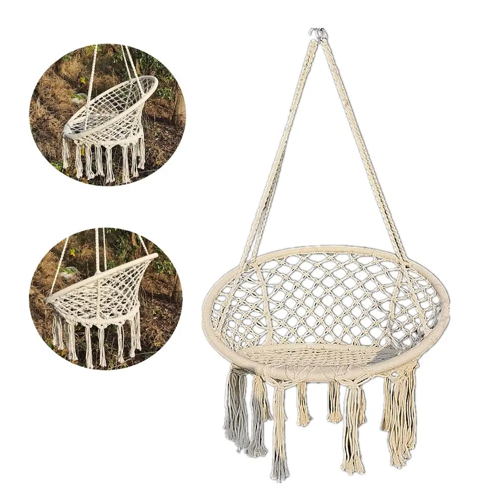 LIGHTEN UP Hanging Hammock Chair Swing-Rope Garden-Seat-Only Safety Outdoor Indoor 40 LED Lights
