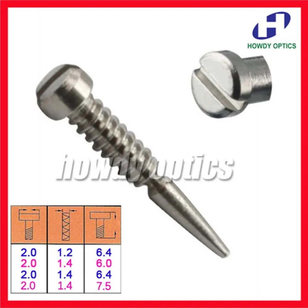 200pcs Glasses Spring Hinge Screws Eyewear Optical Eyeglasses screw accessories pointed end Self aligning tactical screws