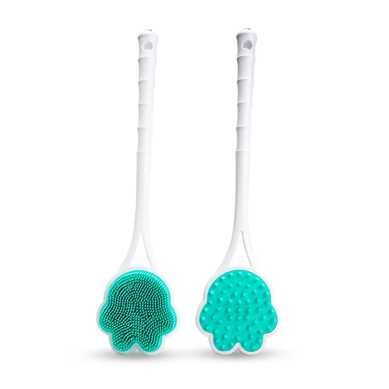 Deluxe Silicone Bath Scrubber with Long-Handle and Ultra-Soft Bristles