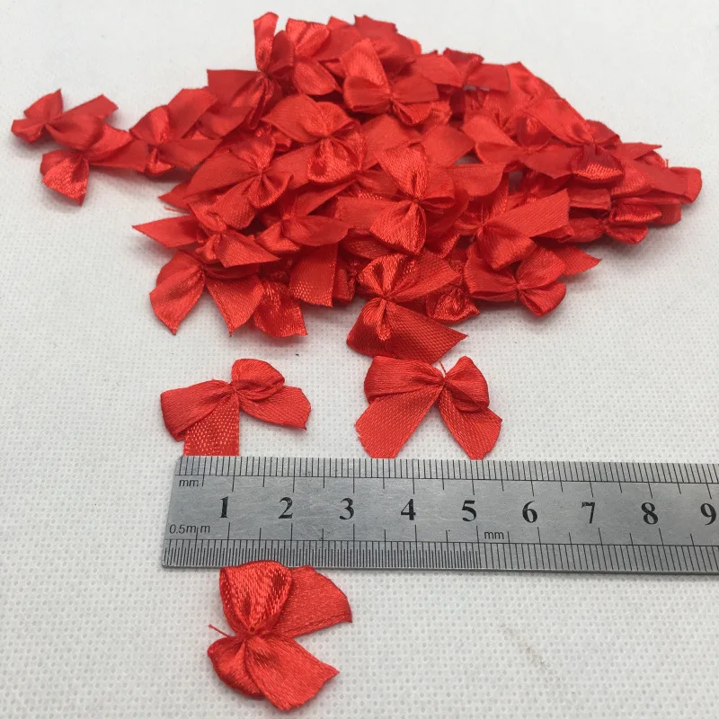 100pcs 25mm Mixed Satin Ribbon Bows for DIY Decor satin ribbons