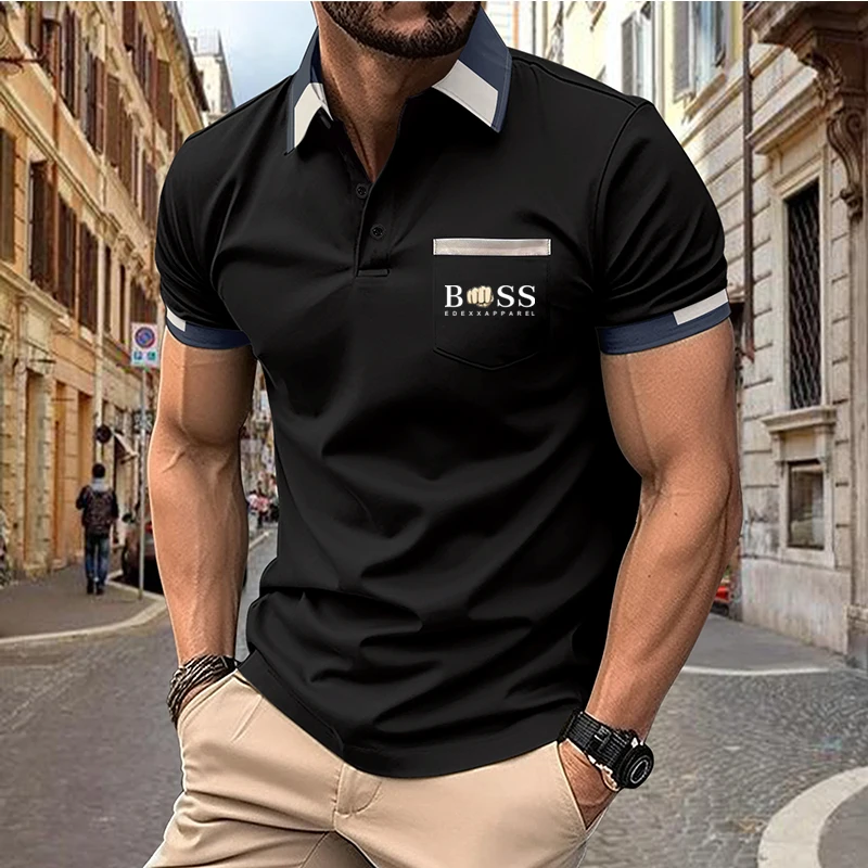 

New Men's Fashion Summer POLO T-shirt Casual Cotton Breathable Top Flip Collar Short Sleeve Korean Comfortable T-shirt