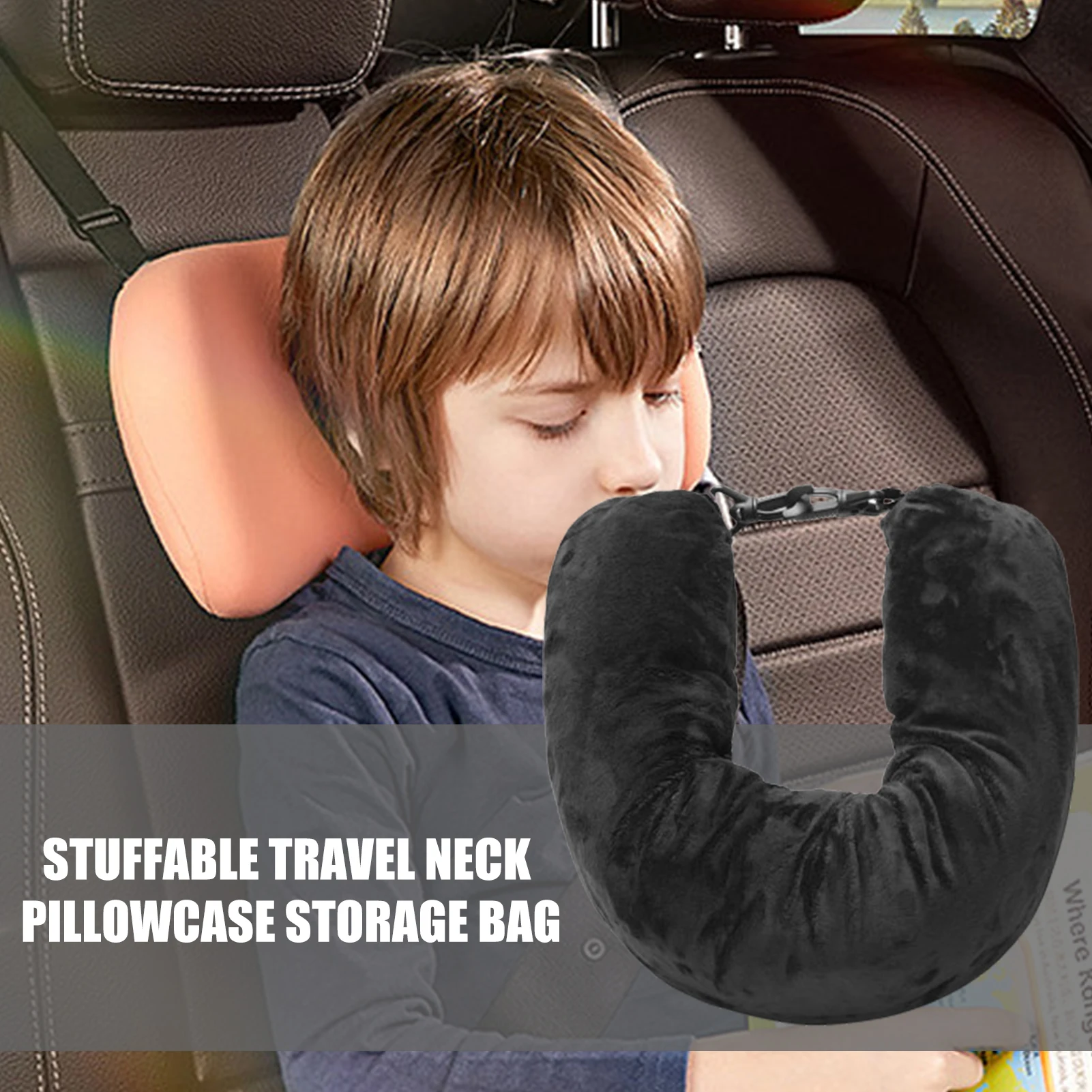 Description Picture 4 of itemTravel neck pillow storage bag Stuffable Neck Pillow Refillable Pillows Sleeper Hold Pillow Neck Support Car U-shaped Headrest