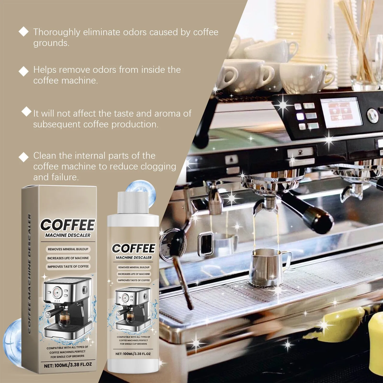 Coffee Machine Descaling Solution Agent Cleaning Agent Kitchen Supplies Universal Coffee Machine Cleaner Coffee Cleaning Tool Coffee Cleaning Brush Coffee Cleaning Towels Coffee Cleaning Blower