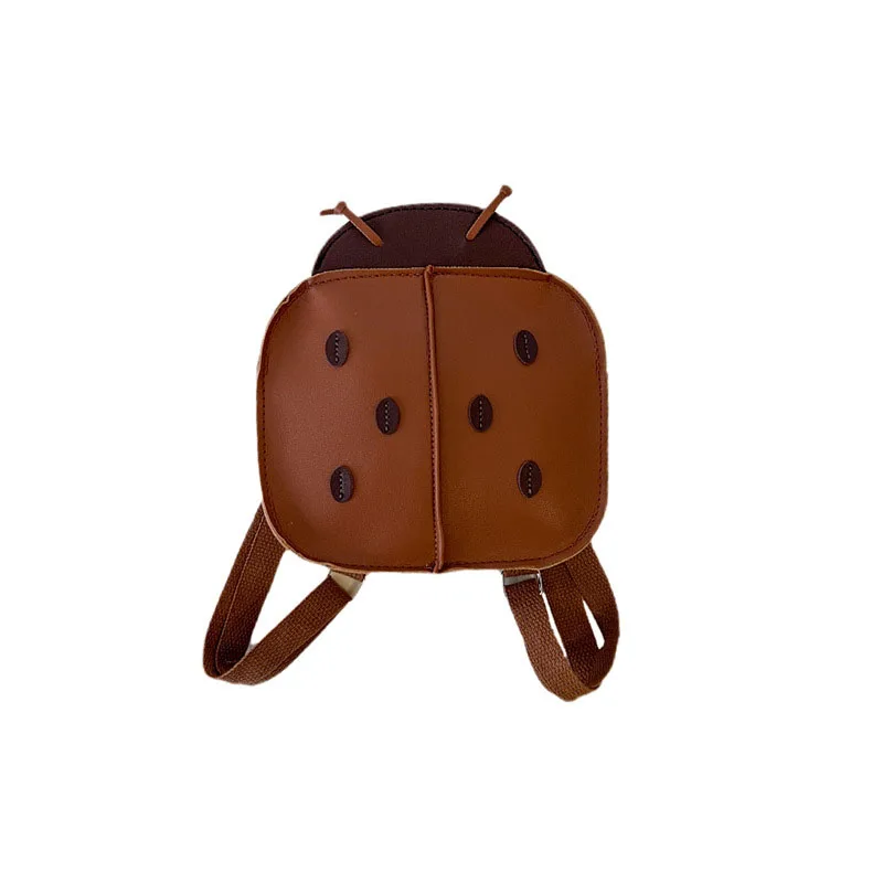 Girls Cute Ladybug Design Kids Baby Girls Boys Backpack PU Leather Outdoor Playing Brothers and Sisters Matching Storage Bags 1