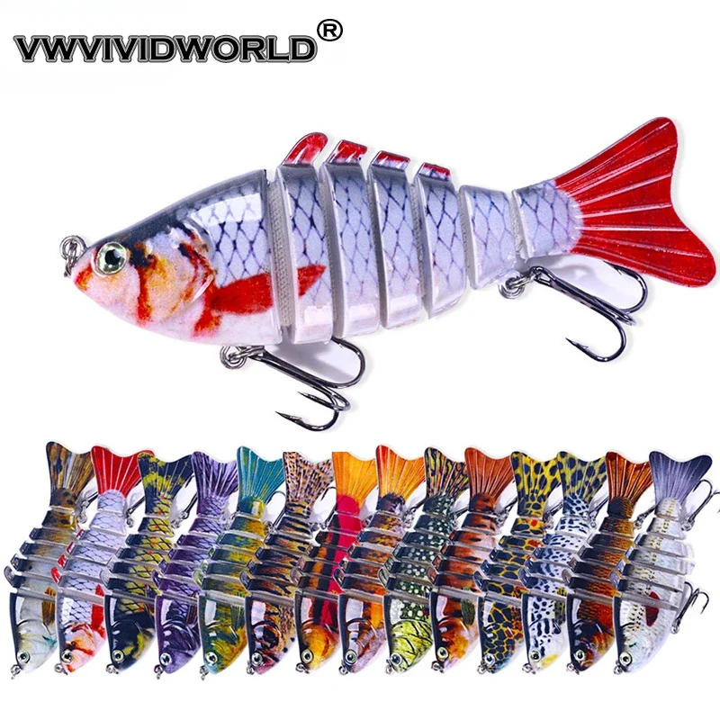VWVIVIDWORLD VH Lure Fake Bait New Style 7 Sections 10CM Multi-section Fish Fake Lure Bait Wholesale Mino Hard Bait Vib