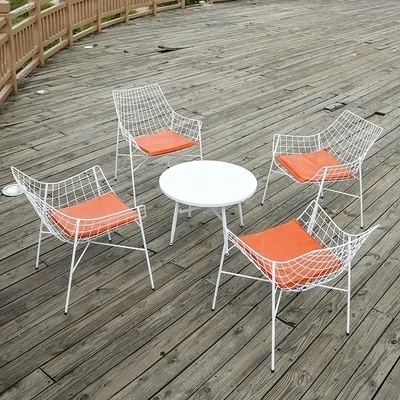 Outdoor iron tables and chairs courtyard open-air Cafe leisure simple negotiation suit