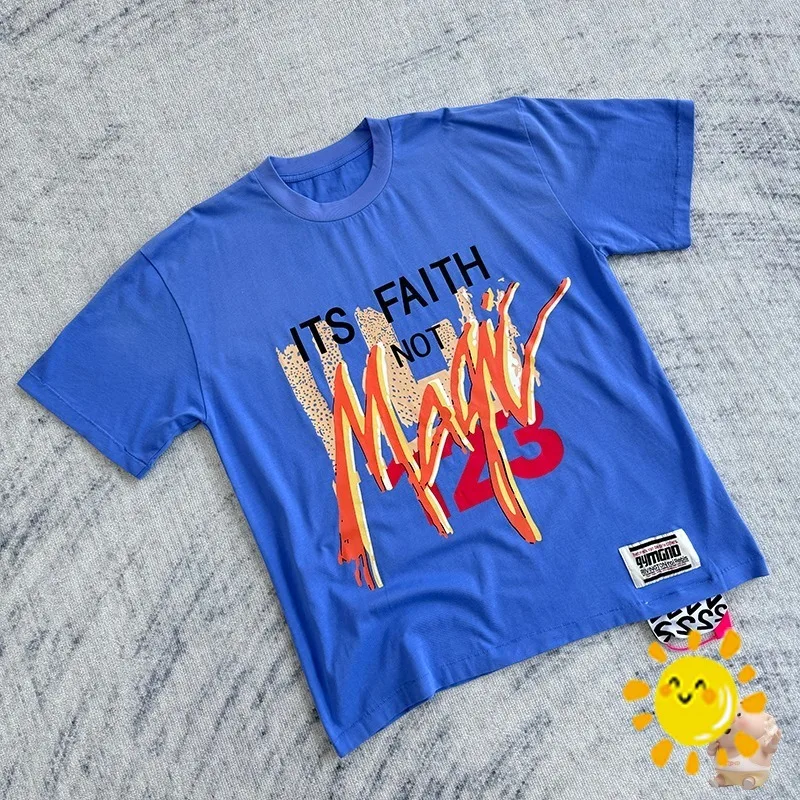 

24SS Базовый Стиль RRR 123 ITS FAITH NOT MAGIC футболка для мужчин и женщин высокое качество крупные винтажные женские топы футболки