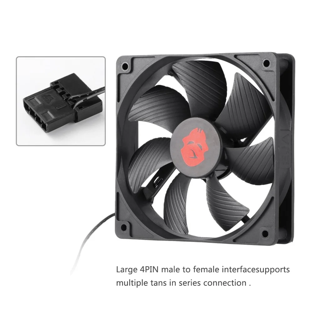 12cm High Speed Fan 4 Pin Desktop Chassis Fan 12V Large Air Volume Computer PC Case Radiator Cooler 1200RPM/3000RPM Cooling fan