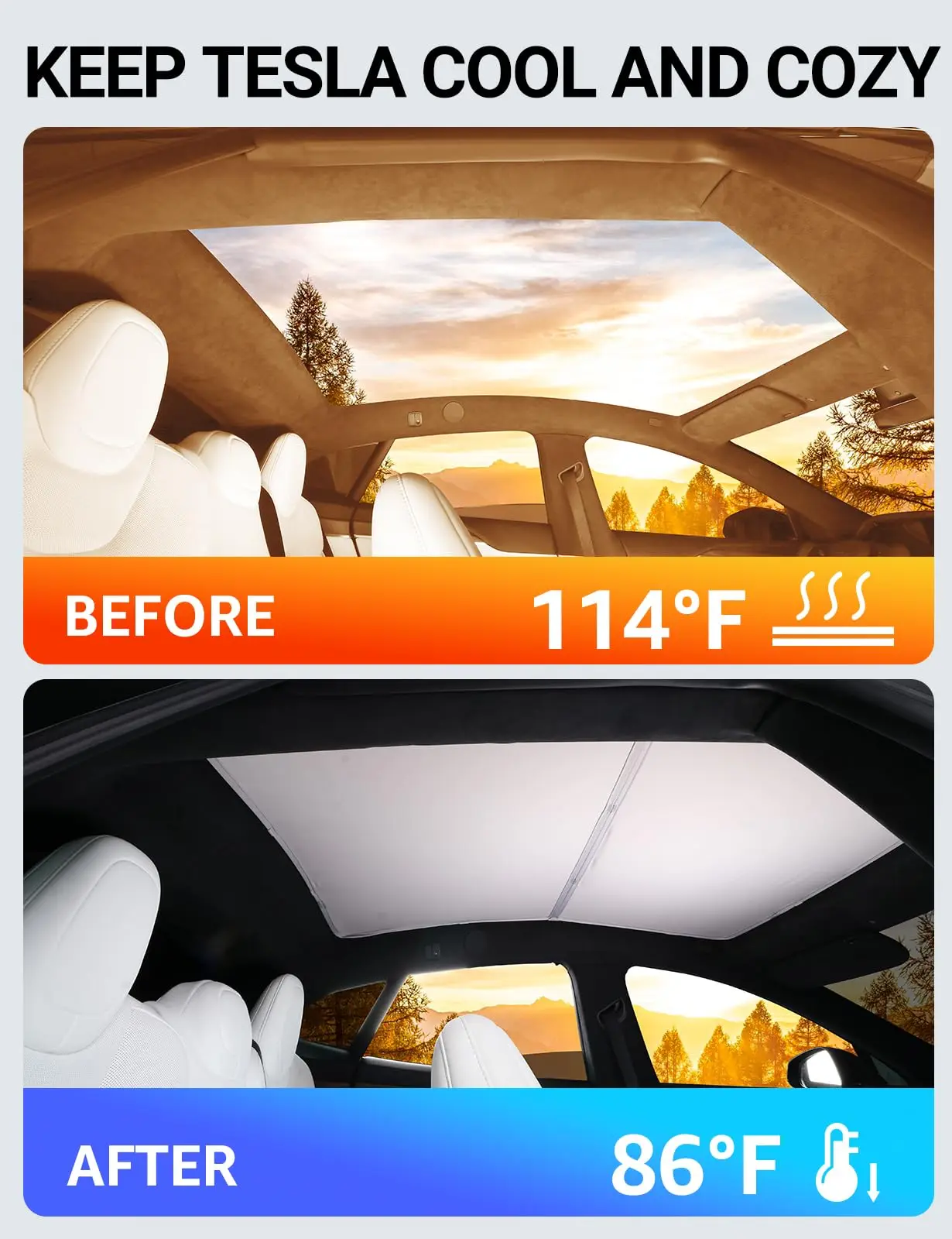 Oberlicht-Sonnenschutz für Tesla Model S 2016–2025, Dach-Sonnenschutz, UV-Strahlenschutz, faltbares Schiebedach, Fenster, Eiskristall-Stoffnetz – Detail 3