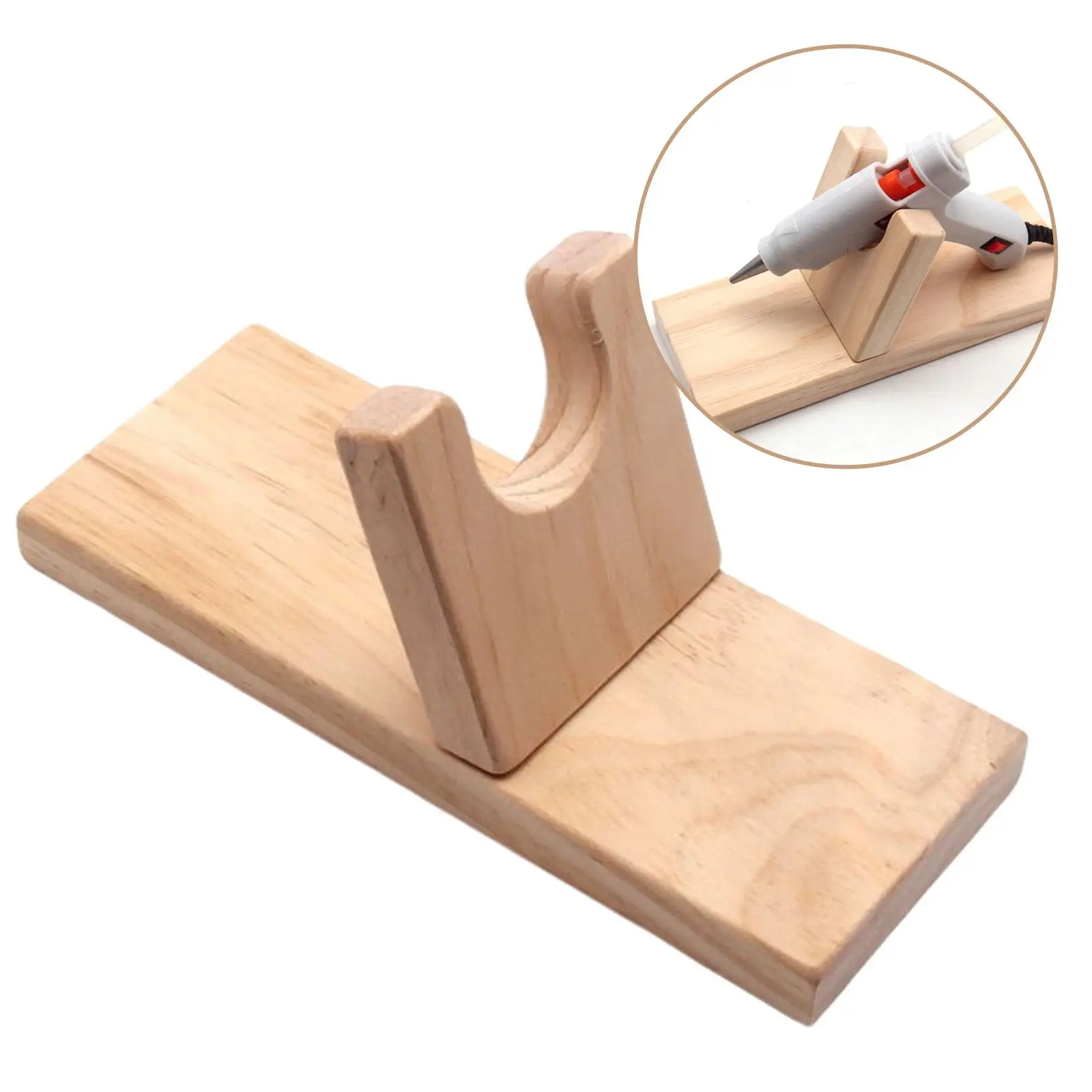 Hot Glue Gun Holder Glue Gun Stand Tools Storage Holder Bracket 20x8cm Wood Hot Machine Base Craft Room Organizer