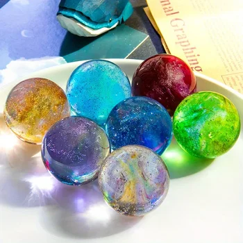 Vintage Glowing Crystal Ball with Colorful Glassand Small Night Light for Living Rooms, Offices, Christmas and Thanksgiving 2