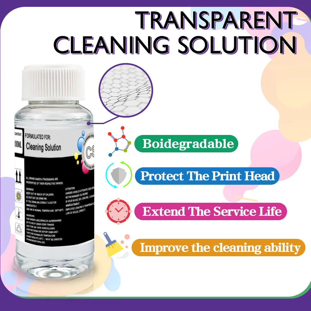 DTF Ink Cleaner Cleaning Solution Liquid For DTF (Direct Transfer Film) Printer Printhead Tube Cleaning