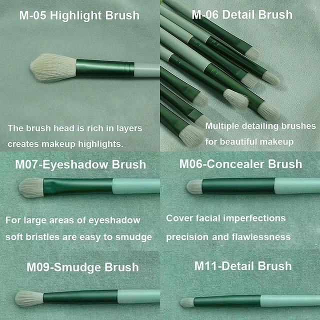 Set de 13 brochas de maquillaje premium: Difuminación y Suavidad | Emoape