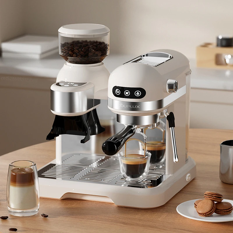 Máquina de café Espresso con Molinillo, máquina de café semiautomática,  bomba de presión, formador de leche, 20bar - AliExpress