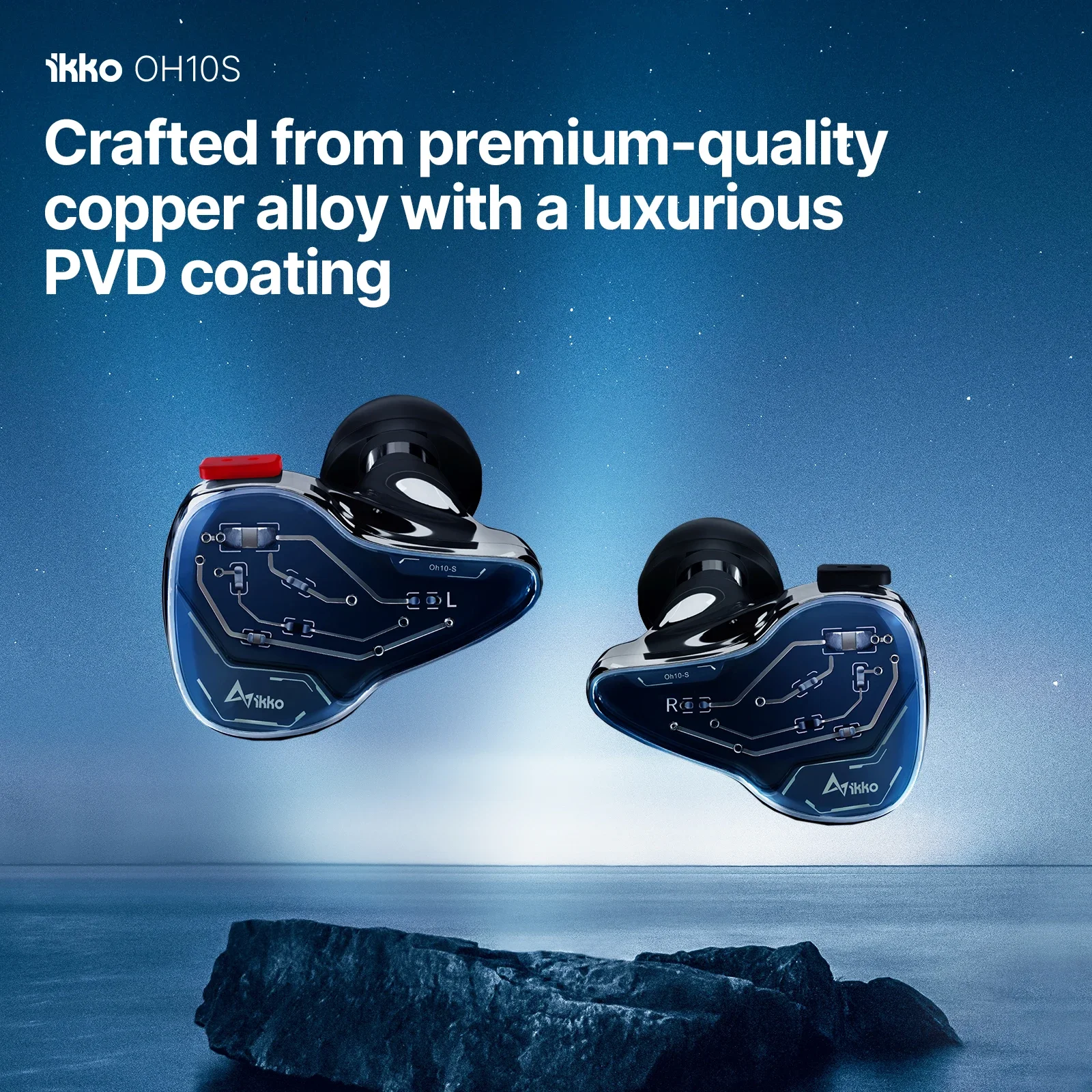 iKKO OH10S Wired Earphone HIFI Headphones 18Ω 106dB 20-40KHz Photochromic Glass Headset Music Earbuds In Ear Monitor 3