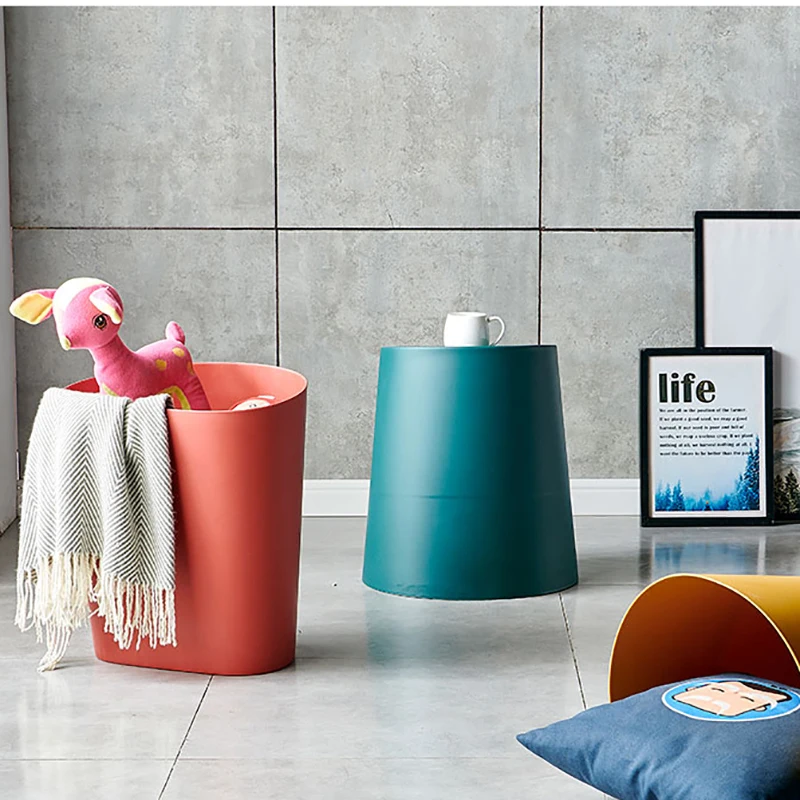 

Nordic Style Stool Family Living Room Multi-functional Storage Of Thick Plastic Bench Table Stool Bucket Stools 섹스 가구