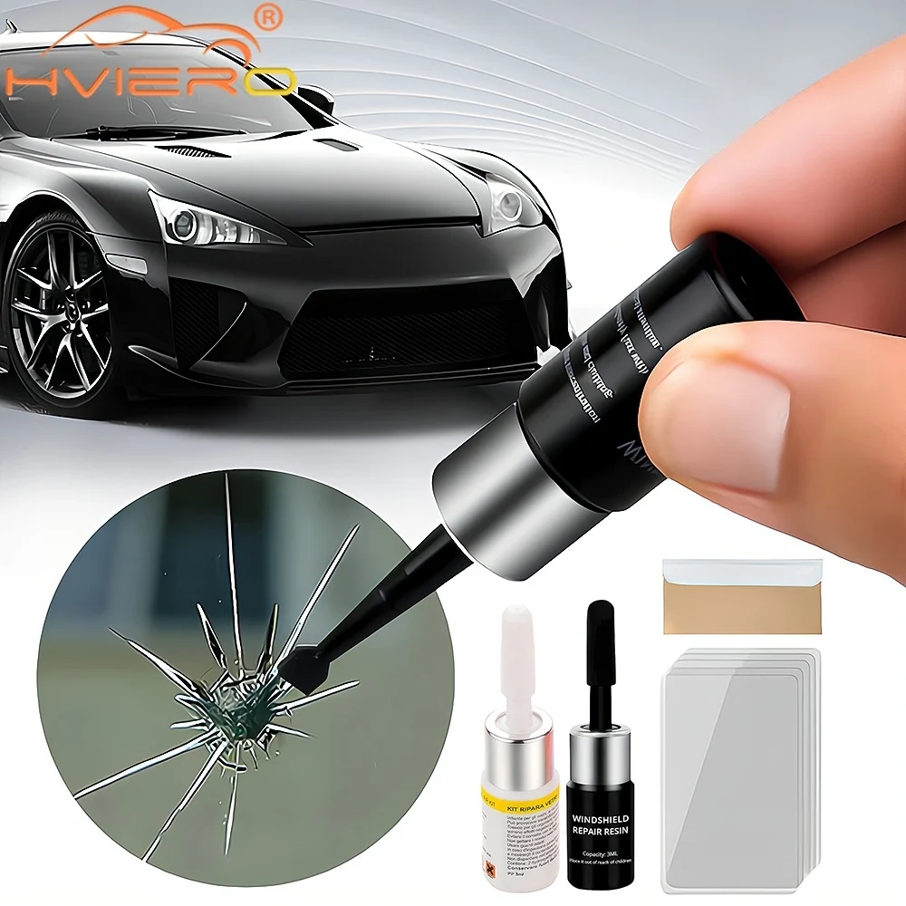 Car Windshield Cracked Repair Tools DIY Window Phone Screen Kit Curing Glue Auto Glass Scratch Crack Restores Accessories Clean 3