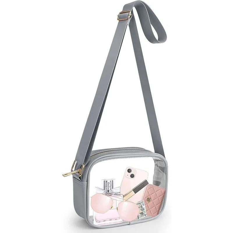 Transparente Stadiontasche Aus PVC – Klare Umhängetasche Mit Verstellbarem Riemen Für Konzerte, Flughafen & Events