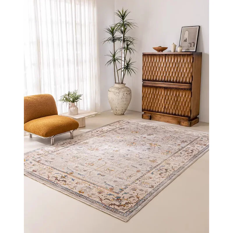 Retro Living Room Carpet Nordic Light Luxury Fashion Bedroom Rug Large Area Fashion Art Fluffy Sofa Coffee Table Mat Alfombra 러그