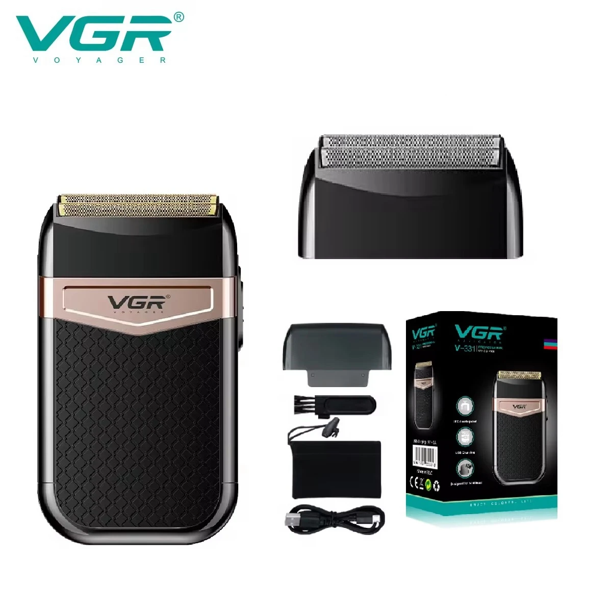 VGR Elctric Shaver Professional Beard Trimmer Rechargeable Razor Shaver Machine Portable Bald Head Razor For Men V-331 electric shaver,electric razor,rotary shaver,electrical rotary shaver,cordless shaver