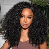 Perruque Lace Front Wig Deep Wave brésilienne naturelle, cheveux bouclés, 13x4, HD, 180% de densité 2
