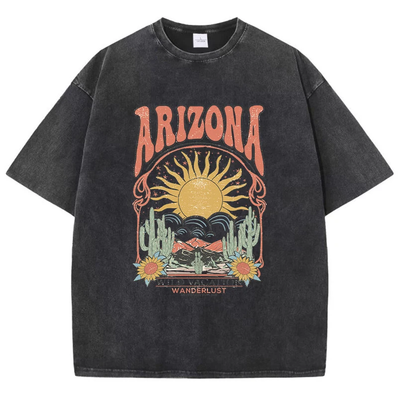 Women's Vintage Arizona Wildlife Graphic T-Shirt - Casual Loose Fit Cotton Tee