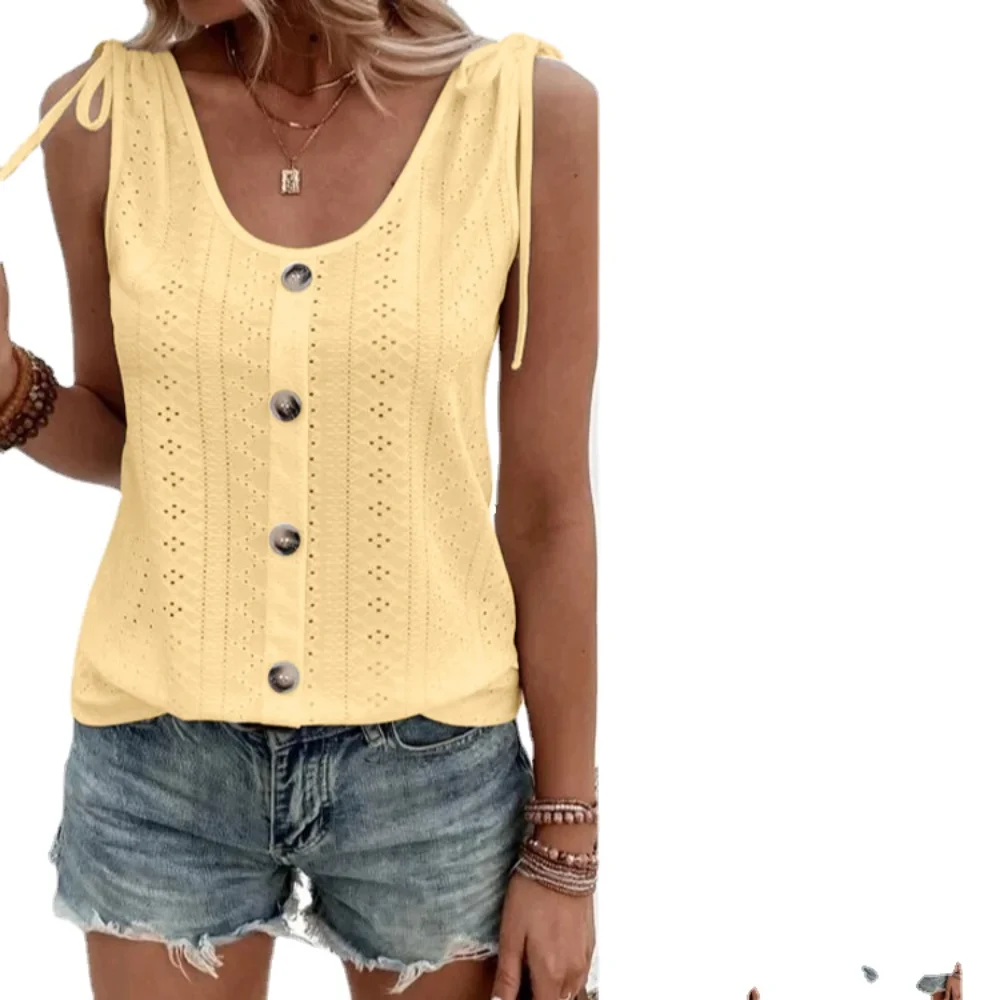 

Women's Sexy Casual Solid Color U-neck Vest Sleeveless Summer New Style