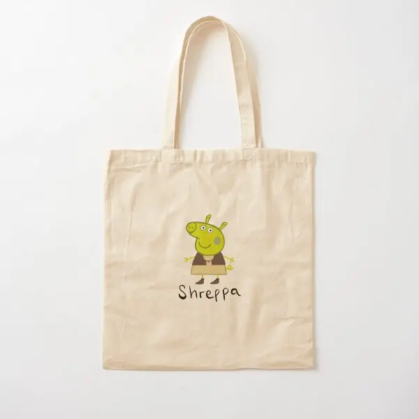 

Shreppa Cotton Canvas Bag Fabric Ladies Unisex Women Printed Tote Fashion Grocery Reusable Casual Designer Shopper Travel