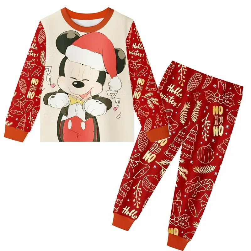 

Kids Christmas Pajamas Cartoon Mickey Mouse Pajama Set Boys Girls Kawaii Pijamas Felpa Sleepwear 100-140cm