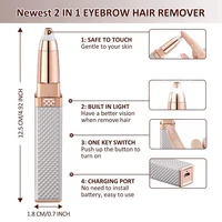 Women's Electric Eyebrow Trimmer Rechargeable Hair Removal Shaving Lip Bikini Lady Shaver Remover Body Facial Nose Epilator 2