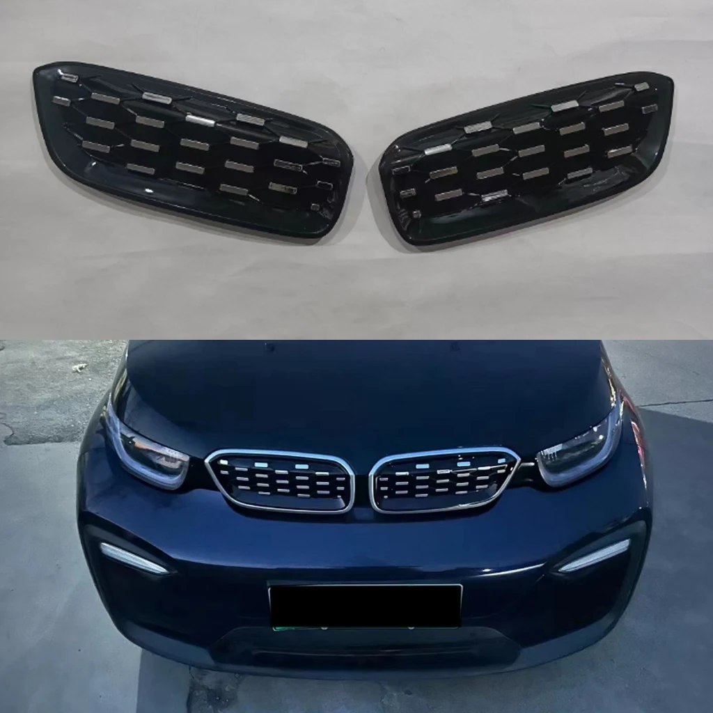 Auto Front Nieren Grill Aufkleber Abdeckung ABS Front Stoßstange Racing Grill Außen Zubehör Für BMW i3 2013 2014-2021 – Detail 7