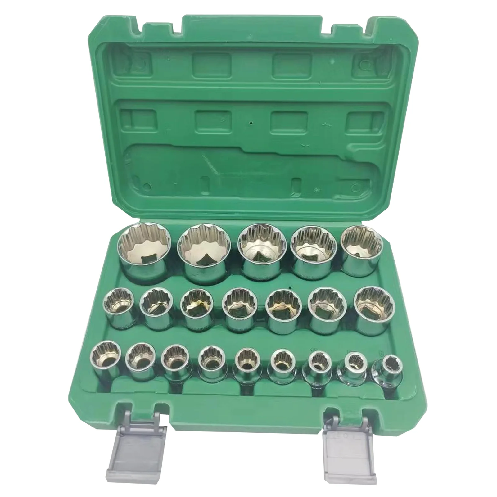 21PCS 12-punkt Plum Blossom Steckschlüssel Set 1/2 Steckschlüssel Multi-Zahn Buchse 12-zahn Spline Steckschlüssel Kopf Für Auto Reparatur Werkzeug