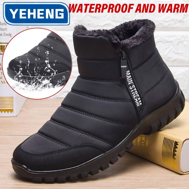 

Новые зимние ботинки YEHENG, Мужская водонепроницаемая обувь для снега, Повседневная зимняя обувь на плоской подошве, ботильоны для женщин, обувь больших размеров для пар