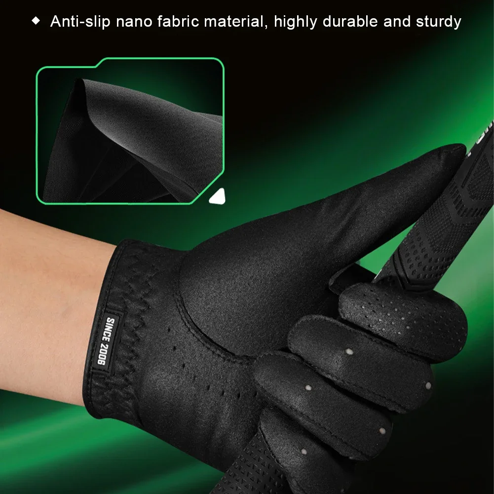 Men's Golf Left Hand Gloves  Anti-Slip Soft Ultra-fiber Cloth Breathable Wear-resistant Hook-and-Loop Fixed Golf Sports Gloves