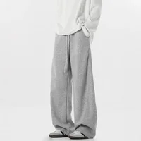 American Style High Street Men's Trousers Autumn Trendy Brand Spliced Wide Leg Sports Casual Pants Vintage Versatile Straight-Le