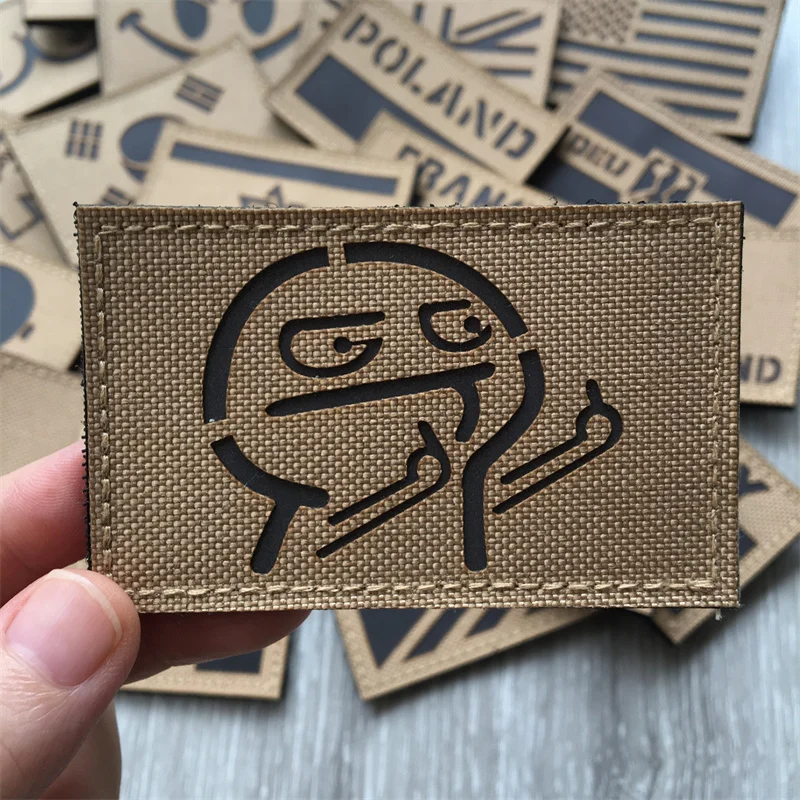 Description Picture 2 of item3D Funny Patches IR Reflective Tactical Patches on Backpack Vest Clothing A/B/O POS Morale Badges Laser Cutting DIY Asessories