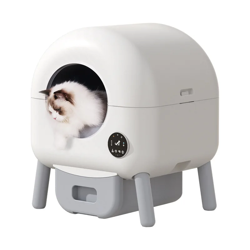 스마트 고양이 화장실, 완전 밀폐형, 물 튀김 방지, 자동 청소, 앱 제어, 셀프 클리닝, 고양이 용품
