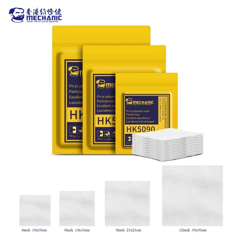 MECHANIC HK5090 Super Soft Cleanroom wiper cleaning Non Dust Cloth Dust Free Paper Clean LCD Repair cloth For Phone Pad Tablet phone repair tools tool kit phone repair kit