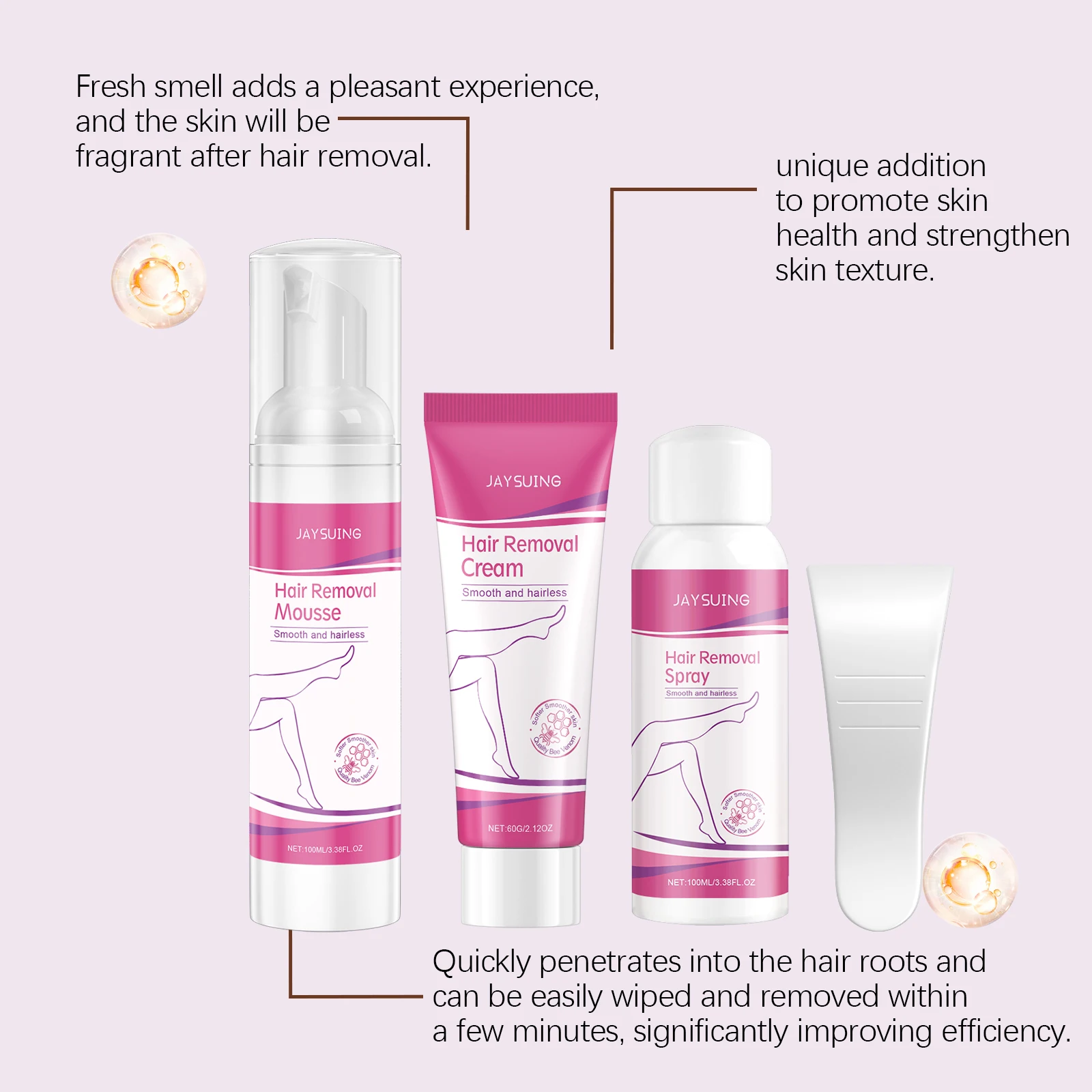 Powerful Hair Identifier Spray for Face Shaving Hair Removal Cream Bee Venom Hair Growth Inhibitor Moisturizing Depilatory Foam 5