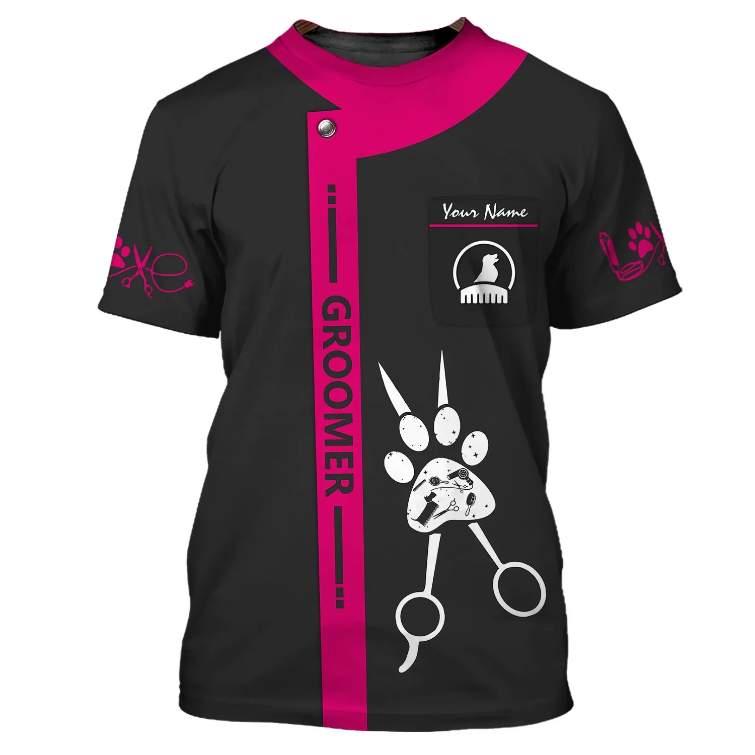 PLstar Cosmos Neueste Pet Groomer Sommer männer T-shirt Personalisierte Hund Groomer Name 3D Gedruckt t-shirt Unisex Casual Tops DW170 – Detail 28