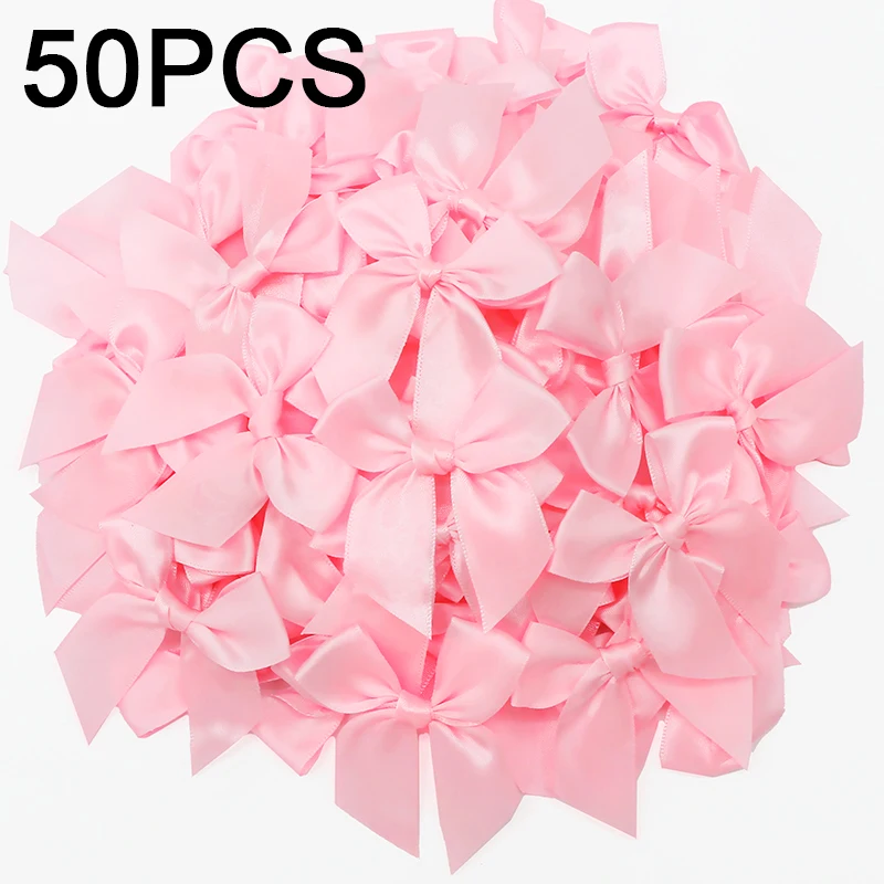 Laços De Cetim Haze Pink - 50 Unidades Para Presentes E Decoração