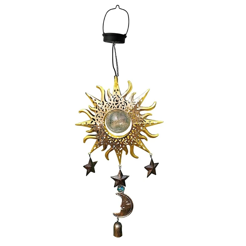 

Sun Moon Solar Glowing Garden Decoration Wind Chimes for Outside Elegant Dropship