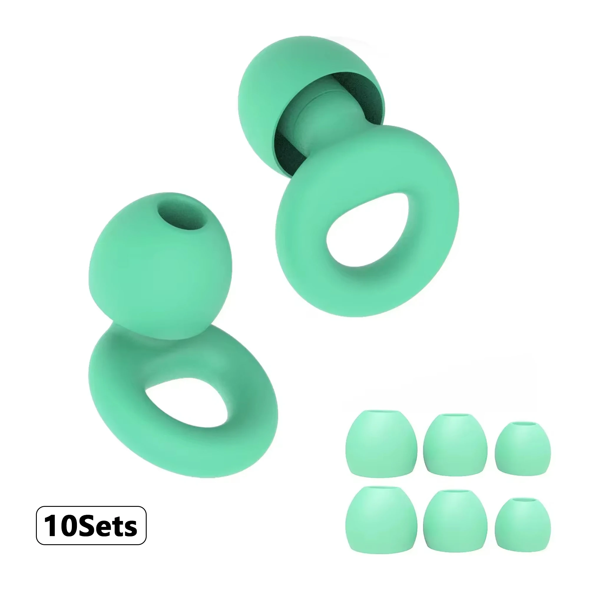 Ultra-Soft Silicone Ear Plugs for Sleep, Swim, and Work – Reusable Noise-Reducing Hearing Protection with 8 Comfort-Fit Tips