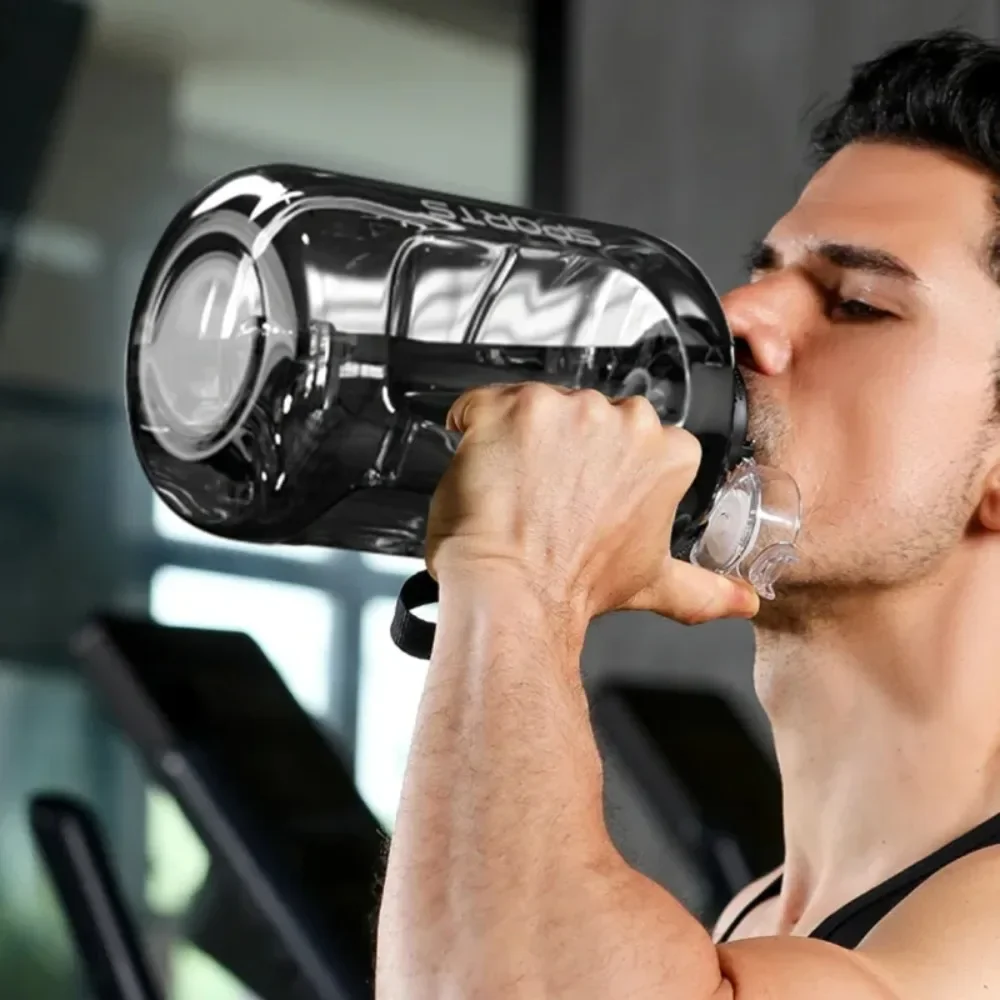 Fitness Cup Ton Ton Barrel 1.7/2.7/4.0l Large Capacity With Straw Traveling Hiking Camping Outdoor Gym Portable Fitness Kettle